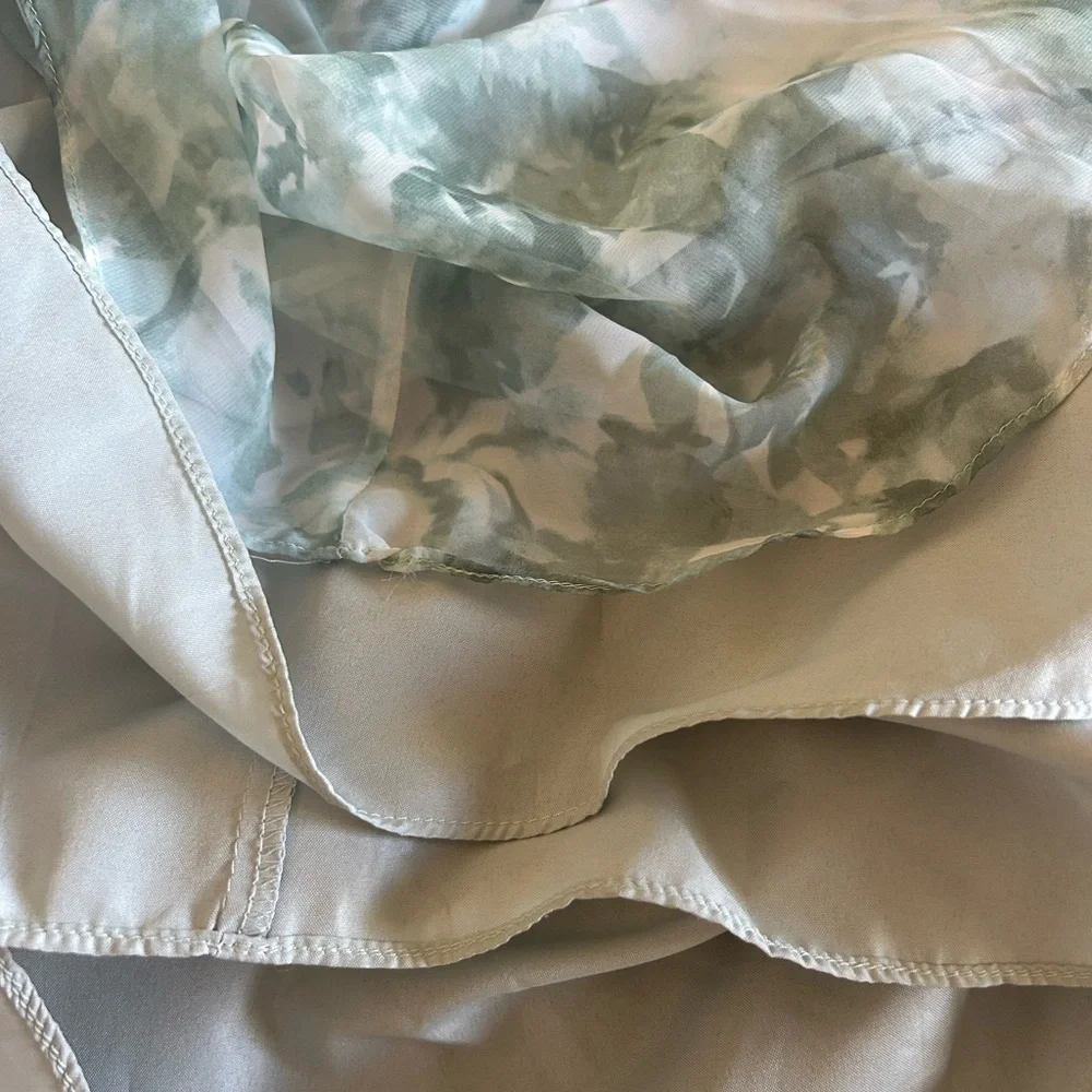 Jenny Yoo Inesse Light Blue Green Floral Maxi Dress Size 10 - Picture 9 of 9